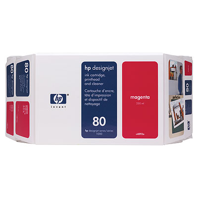 HP 80 Magenta Value Pack Ink Cartridge, Printhead, Printhead Cleaner
