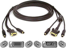 Belkin F3X1835B15-GLD 15' Switch Box / KVM Cable
