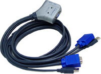 Hawking Technologies 2 - Port USB/PS2 KVM Switch with built in cable