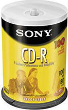 Sony 100CDQ80LS3/T 100PK CD-R Media