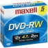 Maxell 635125  5PK DVD-RW Media