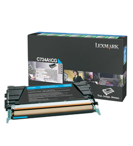 Lexmark C734A1CG Cyan Return Program Toner Cartridge