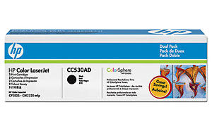 HP CC530AD Black Toner Cartridge (2-pack)