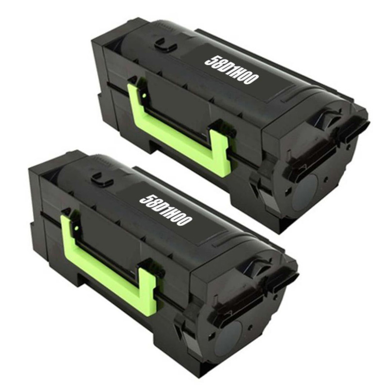 58D1H00 High Yield 2-Pack Toner Cartridge; Yield: 15,000 pages x 2