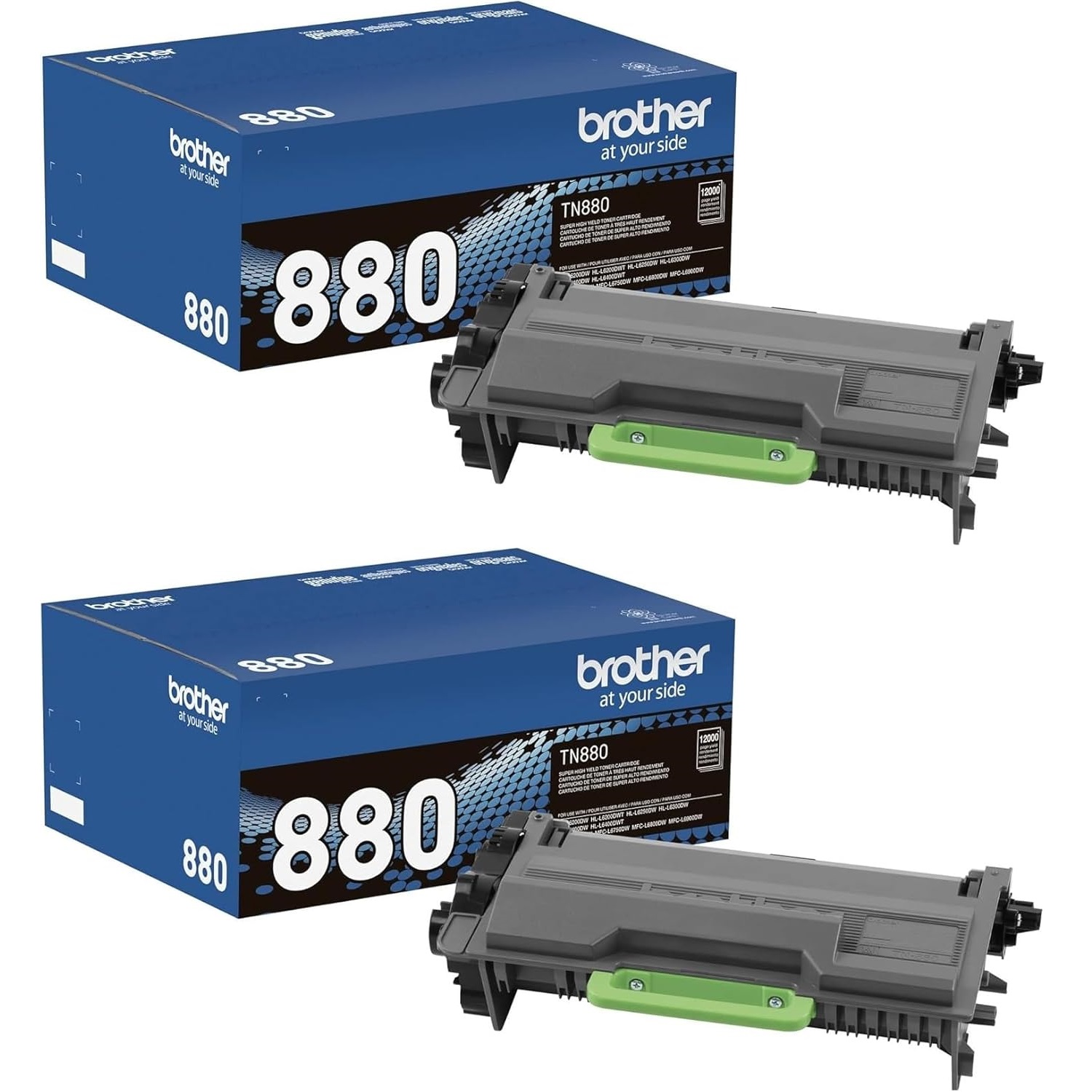 TN880 2-Pack Super High Yield Toner, Yields Approx. 12,000 pages x 2