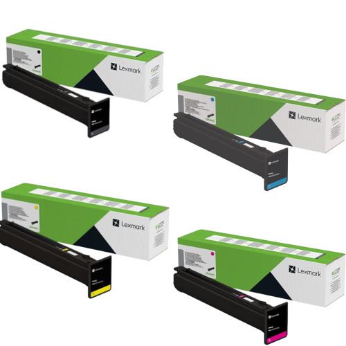 Lexmark 77L10K0, 77L10C0, 77L10M0, 77L10Y0 4-Color Toner Cartridge Set Lexmark MX953, CS963, CX950, 951, 961, 962, 963, 833 Return Program Toner Cartridges