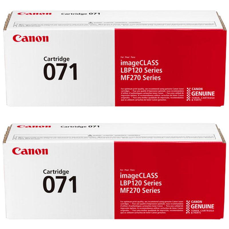 Canon Genuine 071 Black Toner Cartridge 2-Pack Compatible with LBP122dw, MF272dw, MF273dw, MF275dw 071 Black Toner Cartridge 2-Pack Compatible with LBP122dw, MF272dw, MF273dw, MF275dw