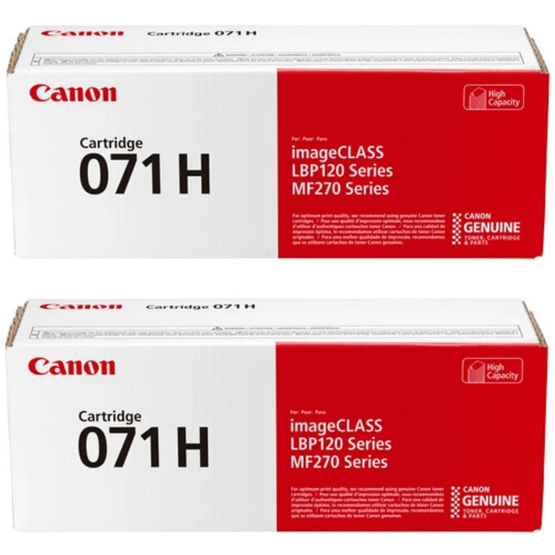 Canon Genuine 071 Black Toner Cartridge High Capacity 2-Pack Compatible with LBP122dw, MF272dw, MF273dw, MF275dw 071 Black Toner Cartridge High Capacity 2-Pack