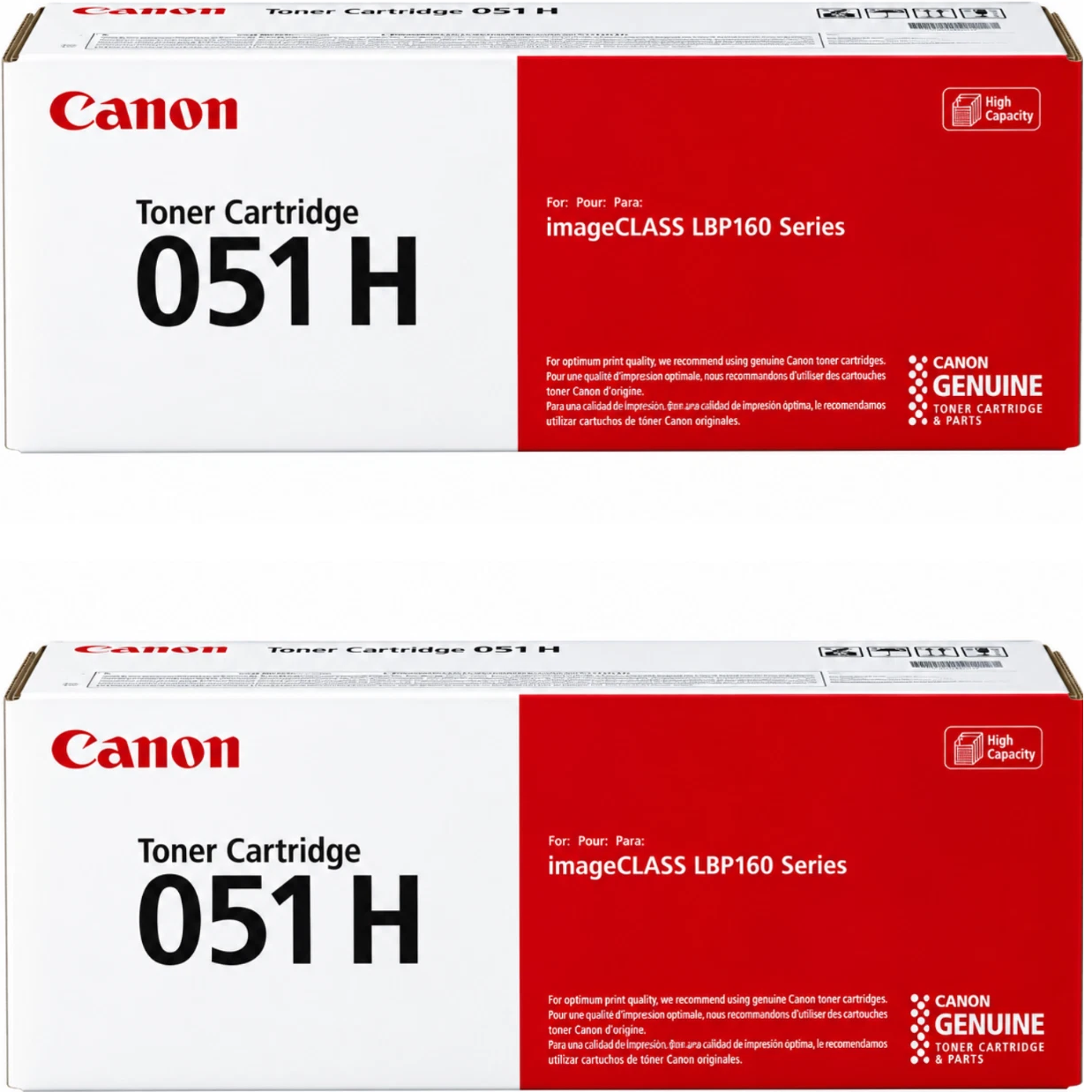 Canon Genuine 051H Black Toner Cartridges High Capacity Compatible with LBP162, MF264, MF267, MF269, MF269 Canon 051H High Yield Black Toner Cartridge 2-Pack