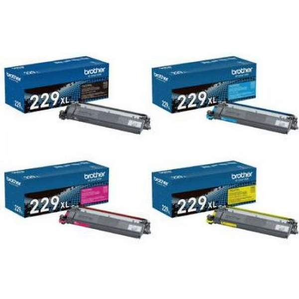 Includes High Yield TN229XLBK, TN229XLC, TN229XLM, TN229XLY (Black, Cyan, Magenta, Yellow)