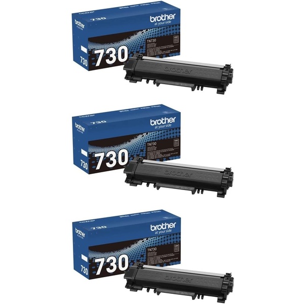 Brother Genuine TN730 3-Pack Standard Yield Black Toner Cartridge TN730 3-Pack Black Toner Cartridge; Yield: 1,200 pages x 3
