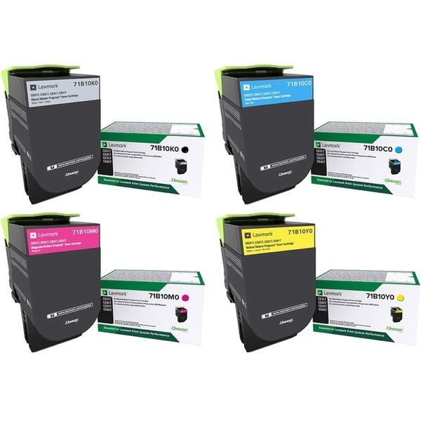 Includes Black, Cyan, Magenta, Yellow; Yield BK: 3,000 pages, C/M/Y: 2,300 pages each