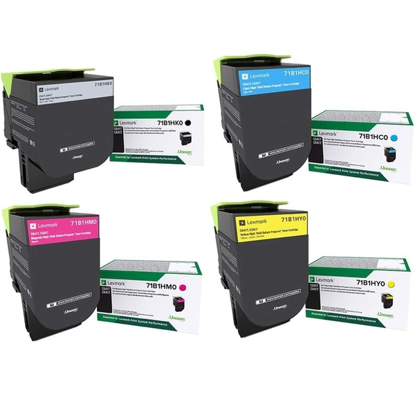 Includes High Yield Black, Cyan, Magenta, Yellow; Yield BK: 6,000 pages, C/M/Y: 3,500 pages each