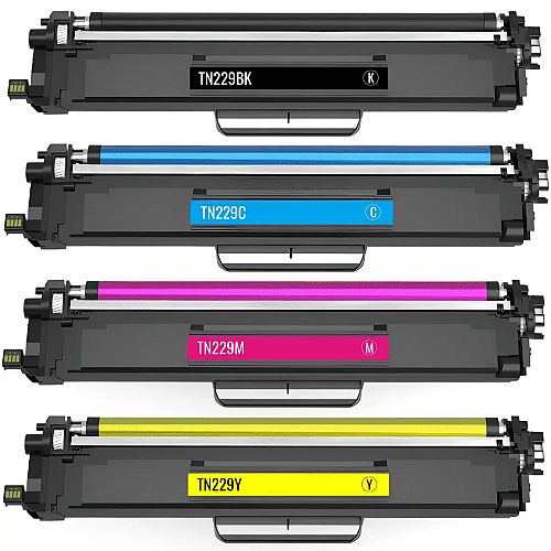 Compatible Brother TN229 4-Pack Toner Cartridges - Black, Cyan, Magenta, Yellow Toner Multipack