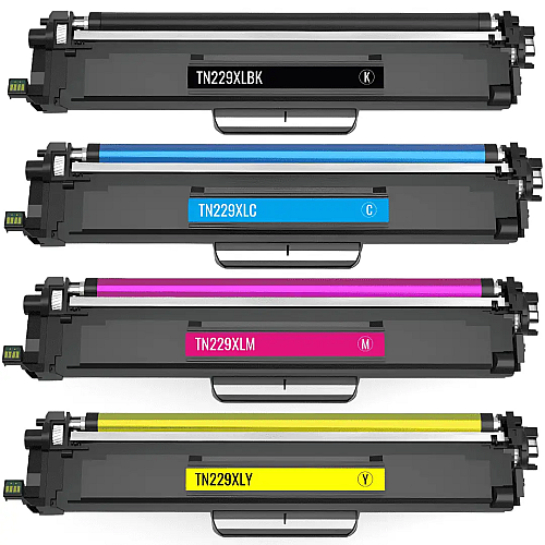 Compatible Brother TN229XL 4-Pack High-Yield Toner Cartridges - Black, Cyan, Magenta, Yellow Toner Multipack