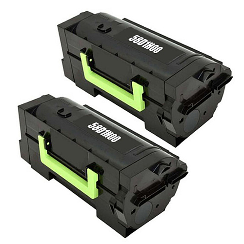 Compatible Lexmark 58D1H00 High Yield Black Toner Cartridge 2-Pack
