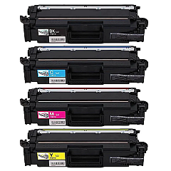 Compatible Brother TN810 4-Pack Standard Yield Toner Cartridges - Black, Cyan, Magenta, Yellow