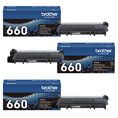 Brother TN660 3-Pack High Yield Toner Cartridge Bundle