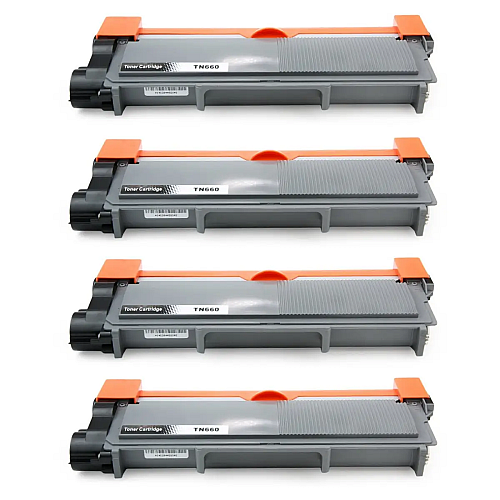Compatible Brother TN660 4-Pack High Yield Toner Cartridge Bundle