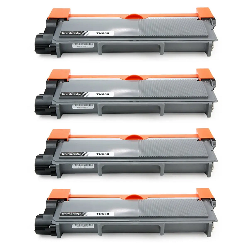 Compatible Brother TN660 4-Pack High Yield Toner Cartridge Bundle