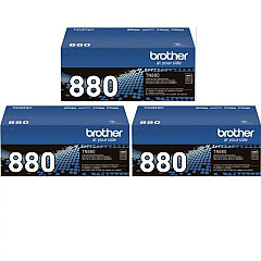 Brother Genuine TN880 Super High Yield Black Toner Cartridge 3-Pack