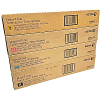 Xerox WorkCentre 7525/7530/7535/7545/7556/7830/7835/7845/7855/7970 Genuine Toner Cartridge 4-Pack, Black Cyan Magenta Yellow