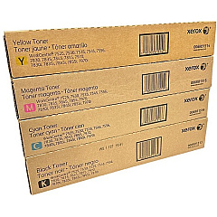 Xerox WorkCentre 7525/7530/7535/7545/7556/7830/7835/7845/7855/7970 Genuine Toner Cartridge 4-Pack, Black Cyan Magenta Yellow