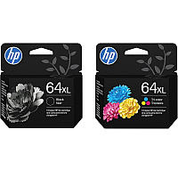 HP 64XL Black and 64XL Tri-Color Ink Cartridge 2 Pack