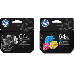 HP 64XL Black and 64XL Tri-Color Ink Cartridge 2 Pack