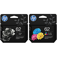 HP 62 Black / Tri-Color Original Ink Cartridge Bundle