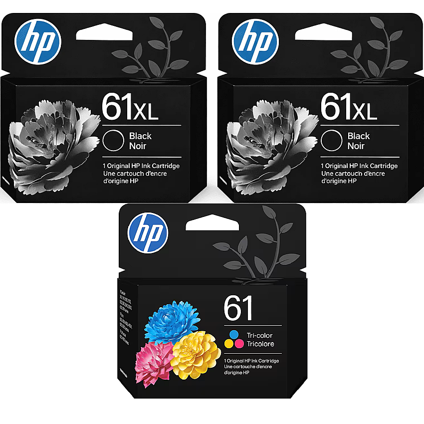 HP 61XL Black 2-Pack/ 61 Tri-color Ink Cartridge Bundle