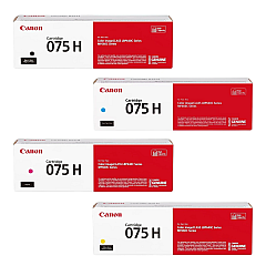 Canon 075 High Capacity Toner Cartridge 4-Pack, Black, Cyan, Magenta, Yellow