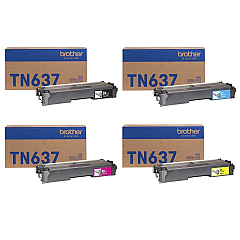 Brother TN637 Ultra High Yield Toner Cartridge 4-Pack