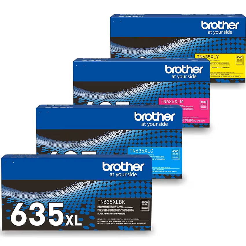 Brother TN635XL 4-Pack High Yield Toner Bundle