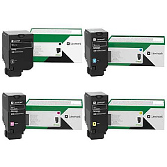  Lexmark 71C1HK0, 71C1HC0, 71C1HM0, 71C1HY0 4-Color Toner Cartridge Set 
