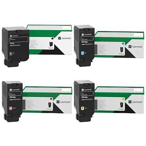  Lexmark 71C1HK0, 71C1HC0, 71C1HM0, 71C1HY0 4-Color Toner Cartridge Set 