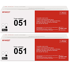 Canon 051 Black Toner Cartridge 2-Pack Compatible with LBP162, MF264, MF267, MF269