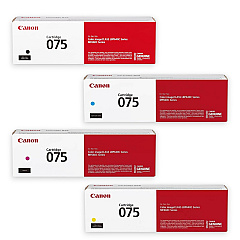 Canon 075 Toner Cartridge 4-Pack Bundle - Black, Cyan, Magenta, Yellow for imageCLASS LBP646, LBP647, MF662, MF663, MF665