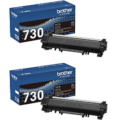 Brother TN730 Toner, 1,200 Page-Yield, Black - 2 Pack