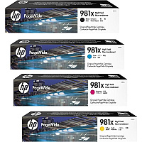 HP 981X High Yield Ink Cartridge 4-Color Set