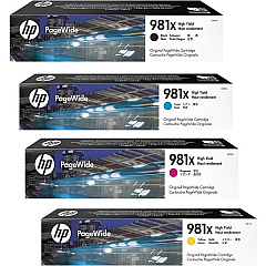 HP 981X High Yield Ink Cartridge 4-Color Set