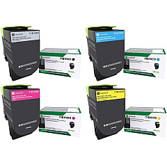Lexmark 71B10K0, 71B10C0, 71B10M0, 71B10Y0 4-Color Toner Cartridge Set