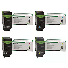 Lexmark 75M1HK0, 75M1HC0, 75M1HM0, 75M1HY0 High Yield 4-Color Toner Cartridge Set