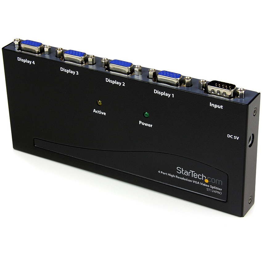 StarTech 4 Port High Resolution VGA Video Splitter - 300 MHz - VideoView Pro 47 Port High Resolution 300 MHz Video Splitter - Video splitter - 4 ports (ST124PRO)