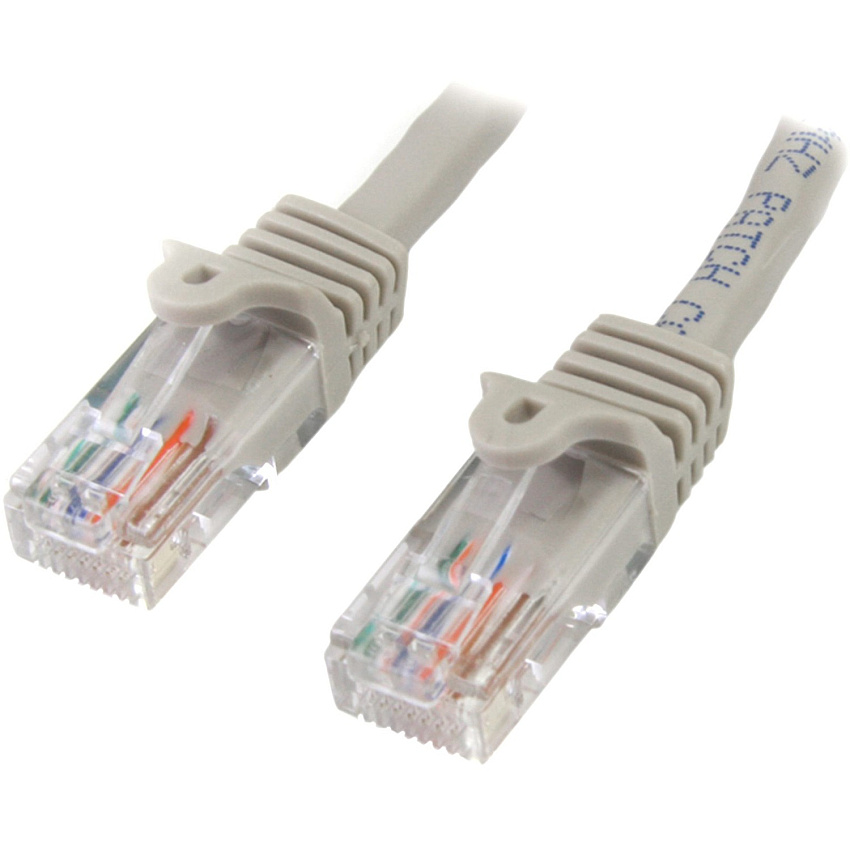 StarTech 50 ft Gray Snagless Cat5e UTP Patch Cable (45PATCH50GR)