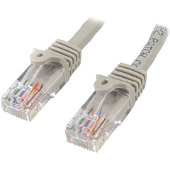 StarTech 15 ft Gray Snagless Cat5e UTP Patch Cable (45PATCH15GR)