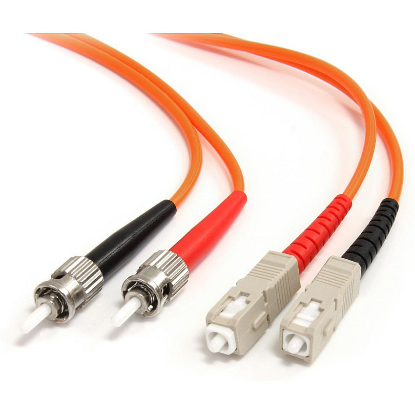 StarTech 3m Fiber Optic Cable - Multimode Duplex 62.5/125 - LSZH - ST /SC - OM1 - ST to SC Fiber Patch Cable (FIBSTSC3)
