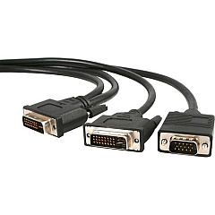 StarTech 6 ft DVI-I to DVI-D and HD15 VGA Video Splitter Cable - M/M (DVIVGAYMM6) StarTech 6 ft DVI-I to DVI-D and HD15 VGA Video Splitter Cable - M/M (DVIVGAYMM6)