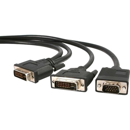 StarTech 6 ft DVI-I to DVI-D and HD15 VGA Video Splitter Cable - M/M (DVIVGAYMM6)