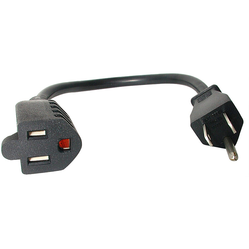 StarTech 1ft (0.3m) Short Extension Cord, NEMA5-15R to NEMA5-15P Black Extension Cord, 13A 125V, 16AWG, Computer Power Extension Cable (PAC101)